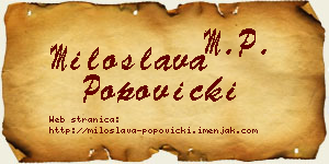 Miloslava Popovicki vizit kartica